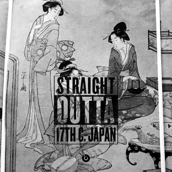Rom meme. 17th century Japanese print of three women. Caption: Straight Outta 17th century Japan. 