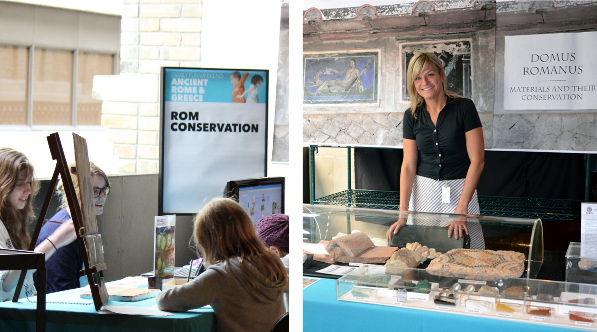 Laura Lipscei and volunteers at the Conservation table